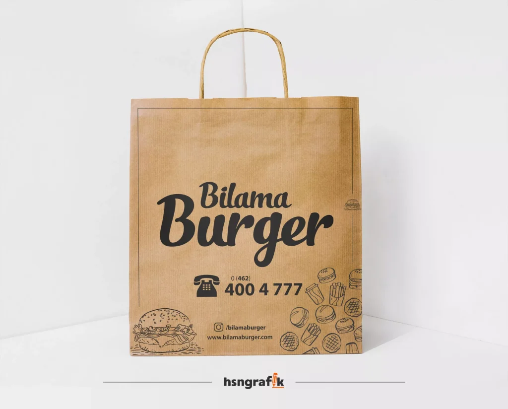 Bilama Burger Kraft Çanta